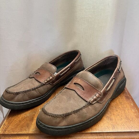 Bass Oxford Dress Shoe Loafer Mens Size 10.5 M Brown Slip On Boat Driving Casual - Picture 10 of 12